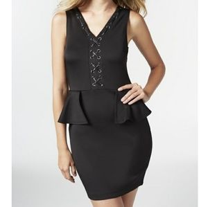 NWOT Lace Up Peplum Dress